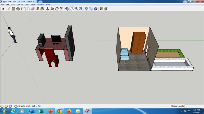 rumah dekat meja komputer